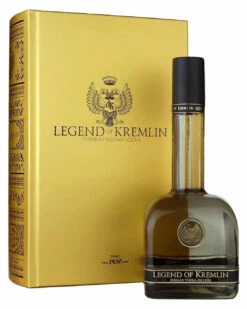 Legend Of Kremlin Vodka Black Bottle With Gold Book, 70 Cl